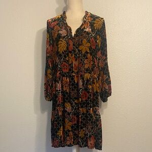 Johnny Was Jasmoon Flore Velvet Field Tiered Dress Size Small NEW